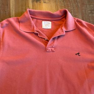 JCrew pique embroidered polo.  Reddish with navy lobster